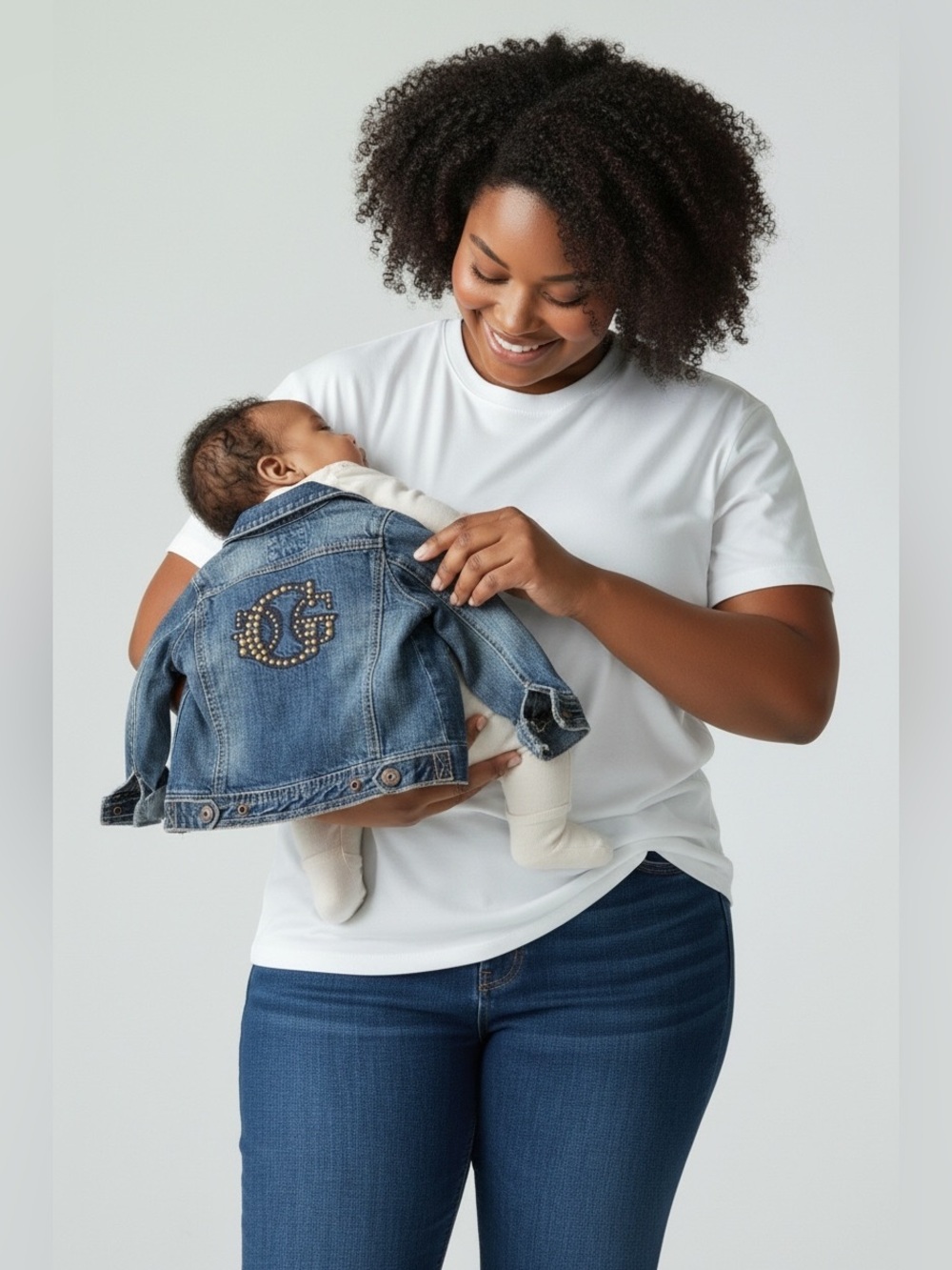 vintage Baby Guess denim jean jacket- studded "G logo -Size 24 months